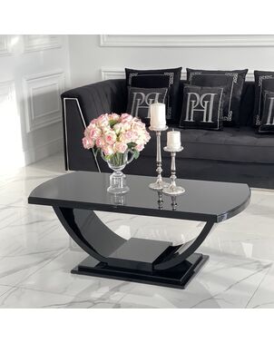 Coffee table, glossy, matte, semi-matte, modern, Art Deco black DAISY