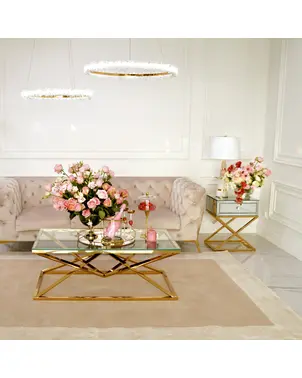 Nowoczesny beżowy dywan, designerski, glamour QUADRO OUTLET 160 x 230cm