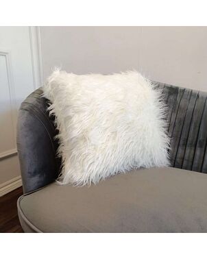 Elegant pillow Pelo 45x45, white fabric, for the bedroom, living room