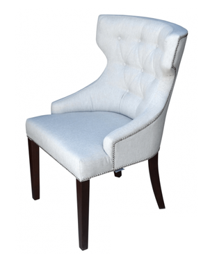 Glamor chair, luxurious, white, upholstered for the office, bedroom, desk, venge legs LEONARDO