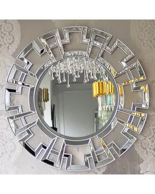 Lustro dekoracyjne glamour w stylu nowojorskim srebrne ELISE OUTLET