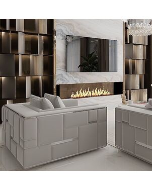 EMPORIO gray silver glamor armchair modern