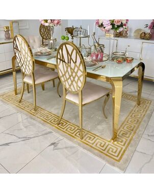 Luxurious carpet with a Greek pattern, classic, beige, gold APOLLO GOLD