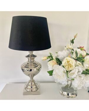 Lampshade for a table lamp, glamor, round, conical, black velor 35 cm