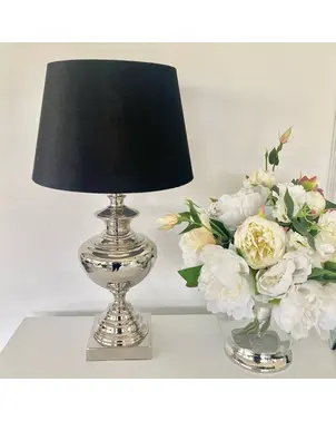 Lampshade for a table lamp, glamor, round, conical, black velor 35 cm