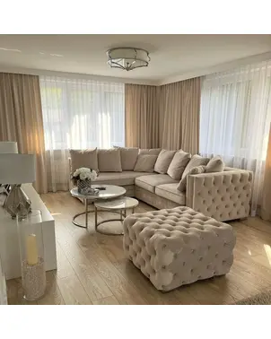 Nowoczesny narożnik pikowany z funkcją spania NERO