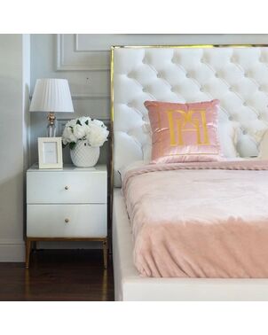 Mirror bedside cabinet with gold base for Franco Gold glamour bedroom [OUTLET] OUTLET