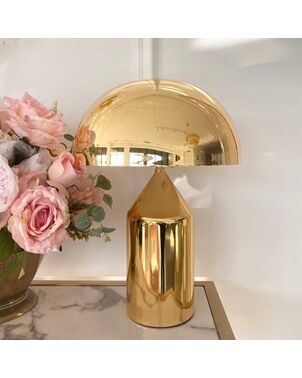 Modern gold metal table lamp in the AURORA GOLD glamor style
