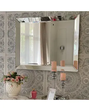 Lustro dekoracyjne w stylu nowojorskim glamour LUSTRO W LUSTRZANEJ RAMIE OUTLET