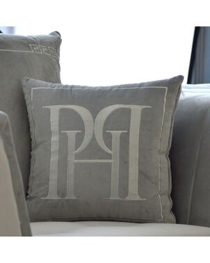 Cushion PH 40x40 with logo in grey fabric
