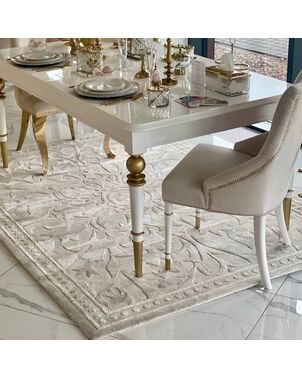 Exclusive carpet for the dining room and living room, classic, gray, beige ORNAMENT
