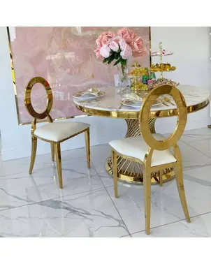 Exclusive chair for wedding hall, for wedding gold white glamour, comfortable, banquet chair RING