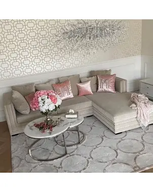 Aksamitny narożnik srebrny z funkcją spania nowoczesna kanapa narożna NERO