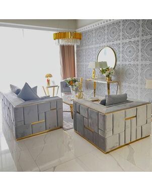 Modern, golden and gray EMPORIO armchair