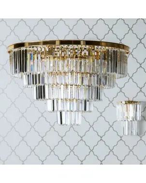 Plafon glamour kryształowy żyrandol przysufitowy nowoczesny złoty GLAMOUR 80 cm