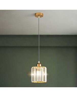 Crystal chandelier, glamor pendant lamp, gold, designer, exclusive, single, glass shade, over the island STARS M