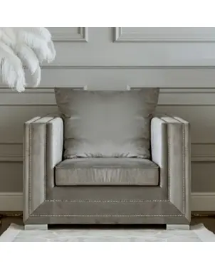 Fotel glamour tapicerowany nowoczesny luksusowy elegancki  NERO