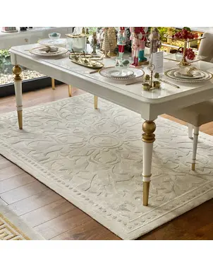 Exclusive carpet for the dining room and living room, classic, gray, beige ORNAMENT