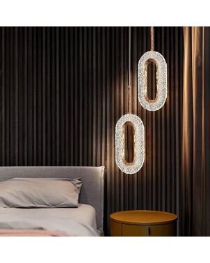 Modern chandelier, glamor pendant lamp, gold, designer, exclusive, hanging plafond VALO DOUBLE