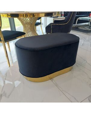 Oval pouffe, black and gold, LOLA