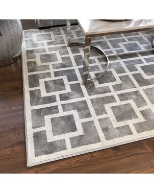Stylish and elegant glamorous carpet for the living room gray white soft HILTON