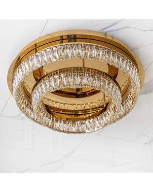 Crystal, gold, designer, exclusive ceiling lamp in a modern style, round, ring, ceiling lamp BELLINI
