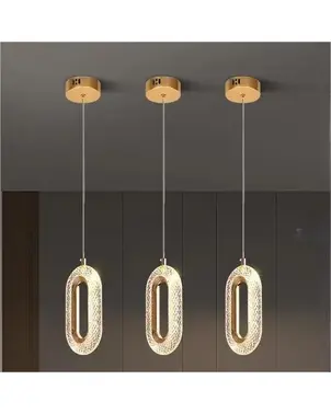 Modern chandelier, glamor pendant lamp, gold, designer, exclusive, single VALO SINGLE