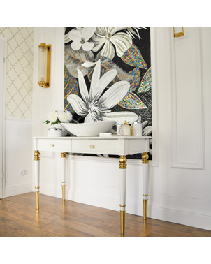 Glamorous bathroom console with washbasin, New York, high gloss, luxurious, stylish Queen