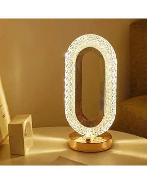 VALO crystal table lamp, gold, glamour night lamp, modern