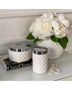 Cotton swab container white Portia jar white Lene Bjerre