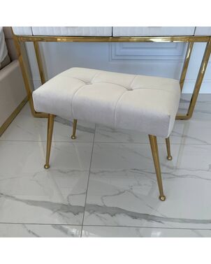 Glamorous, upholstered, modern, beige CARDINALE bench