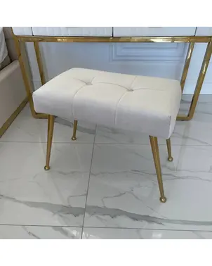 Glamorous, upholstered, modern, beige CARDINALE bench