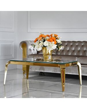 Glamorous coffee table, for the living room, modern, with glass top, gold ELITE OUTLET