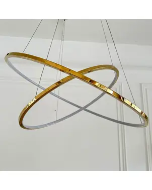 GALASSIA M round glossy ring led glamor lamp, adjustable, modern, loft for living room gold