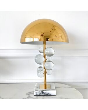 Modern AZURRA exclusive metal table lamp with transparent gold balls
