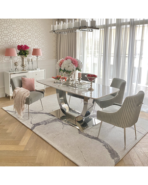 Elegant rug STATUARIO IVORY CARRARA gray by Maciej Zień