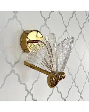 Kinkiet złoty nowoczesny, Lampa ścienna glamour MOTYL