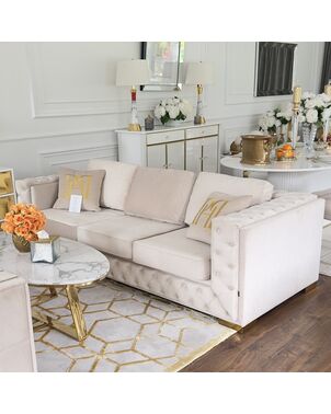 Glamour upholstered sofa, modern QUEEN