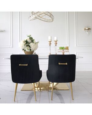PALOMA gold dining chair black