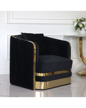 Modern glamour armchair MADONNA for living room, dining room black gold
