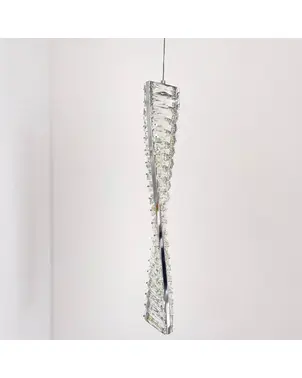 Żyrandol kryształowy srebrny glamour, pojedyncza lampa wisząca, luksusowy designerski zwis CRYSTAL XS