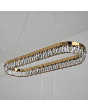 BELLINI crystal chandelier L 100 cm gold, designer, exclusive in a modern style, oblong, hanging lamp