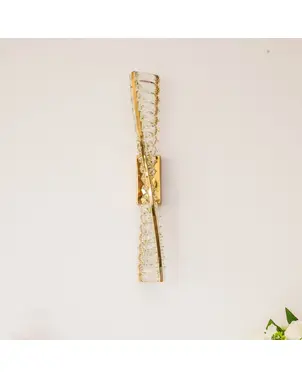 Kinkiet kryształowy złoty nowoczesny, designerska lampa ścienna glamour CRYSTAL
