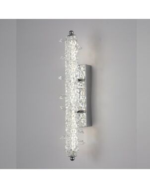 Kinkiet kryształowy, srebrny, nowoczesny, lampa ścienna glamour ICE