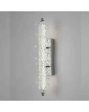 Kinkiet kryształowy srebrny nowoczesny, lampa ścienna glamour ICE