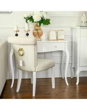White velvet upholstered dressing table chair LARGO OUTLET