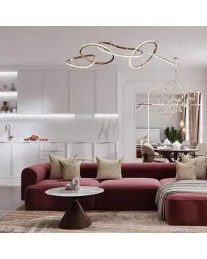 GALASSIA XL round glamorous led lamp with shiny rings, adjustable, modern, loft for living room gold