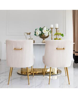 Chair PALOMA Dining gold beige 57x66x84