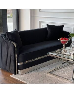 MADONNA modern silver black Stylish glamour New York-style upholstered sofa OUTLET