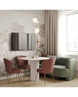 Glamor dining table, art deco, wooden, lacquered, designer, white OVALE 110 cm